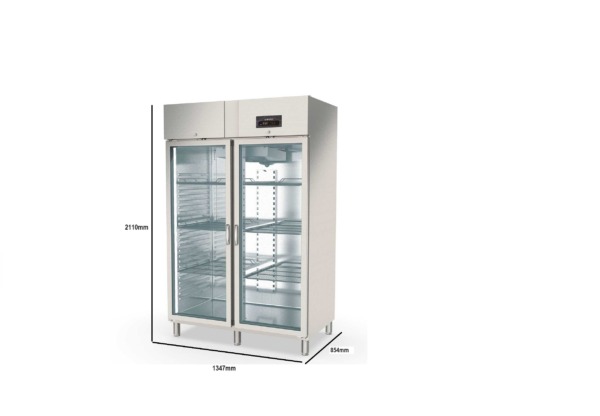TOPLINE Kühlschrank 1400 L / 2-türig - Glas