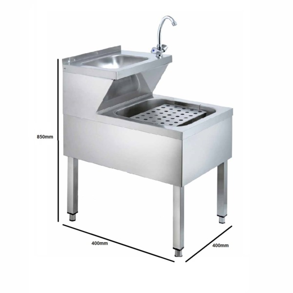 EASYLINE Handwasch-Ausgusskombination inkl. Mischbatterie  (B/T/H): 400x400x250 mm