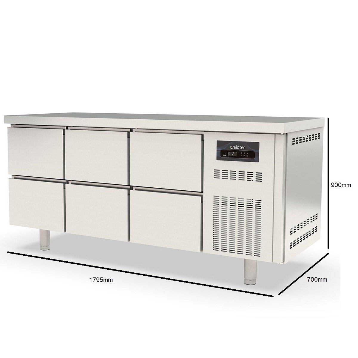 TOPLINE Kühltisch 700 / 3-fach GN1/1 mit 6 Schubladen