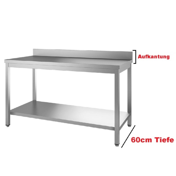 Arbeitstische - 600er tiefe mit Grundboden & Aufkantung