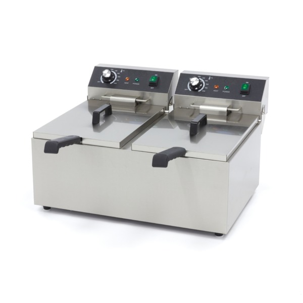 Elektro Fritteuse – 2 x 4 Liter 230 volt – 5 kW mit Kaltzone – Bild 6