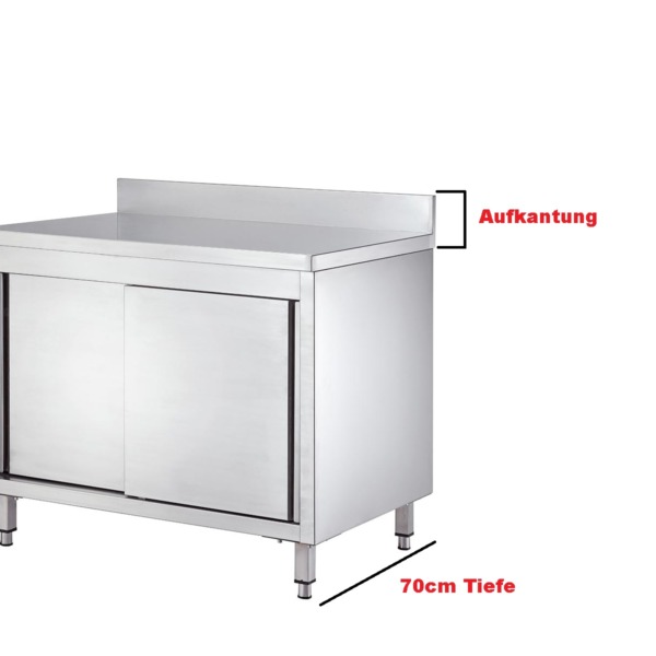 Arbeitsschränke - 70 cm tiefe mit Schiebetüren & Aufkantung