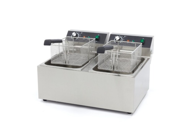 Elektro Fritteuse – 2 x 4 Liter 230 volt – 5 kW mit Kaltzone
