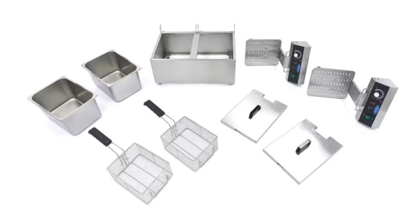 Elektro Fritteuse – 2 x 4 Liter 230 volt – 5 kW mit Kaltzone – Bild 8