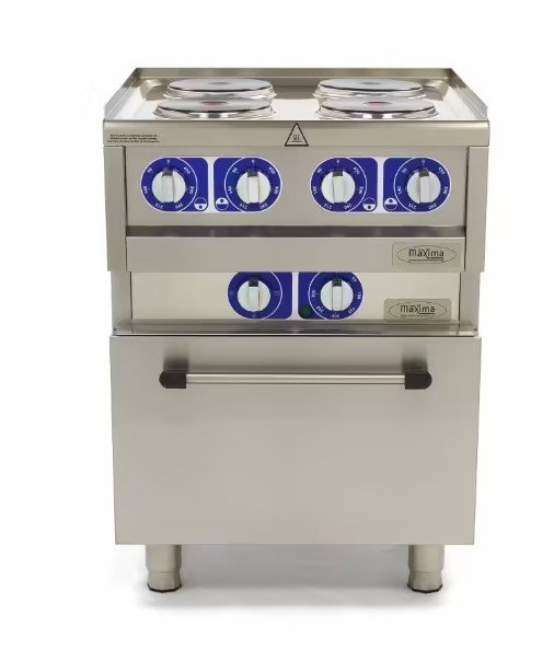 Gastro Kochplatte - Elektrisch - 600 x 600 mm tief - 4 Brenner - mit Ofen - 10000 Watt – Bild 4