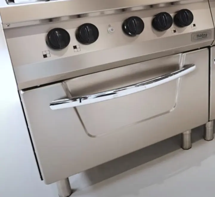 Gastro Heavy Duty Herd - 4 Brenner - Doppeleinheit - 70 cm Tief - mit Ofen - Elektrisch – Bild 5