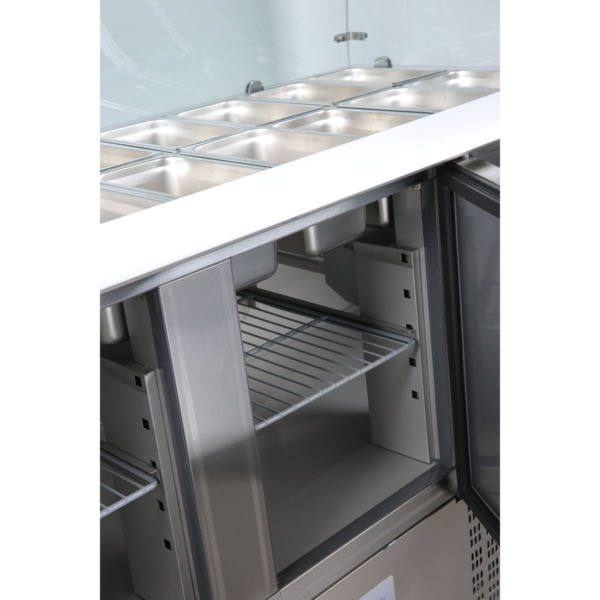 Saladette 3 Türig mit Glasaufsatz (B x T) 136x70 cm – Bild 6