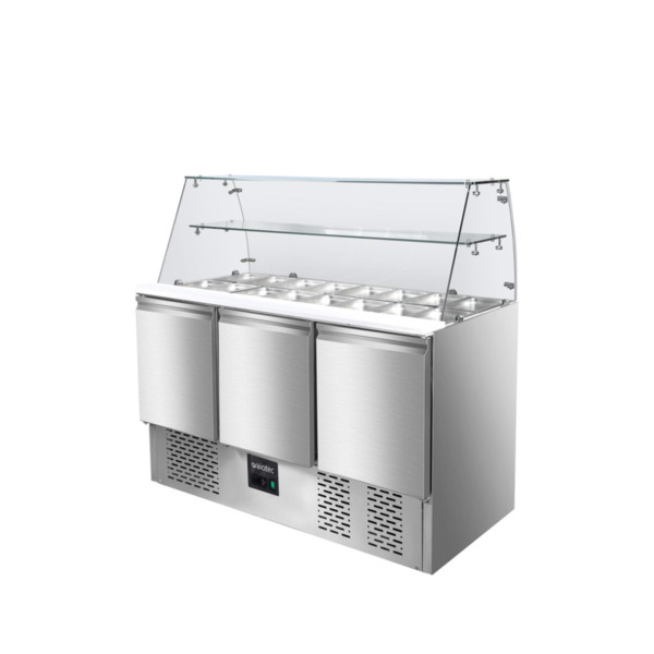 Saladette 3 Türig mit Glasaufsatz (B x T) 136x70 cm – Bild 3