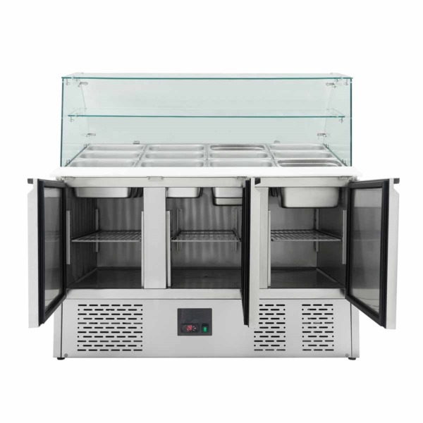 Saladette 3 Türig mit Glasaufsatz (B x T) 136x70 cm – Bild 4