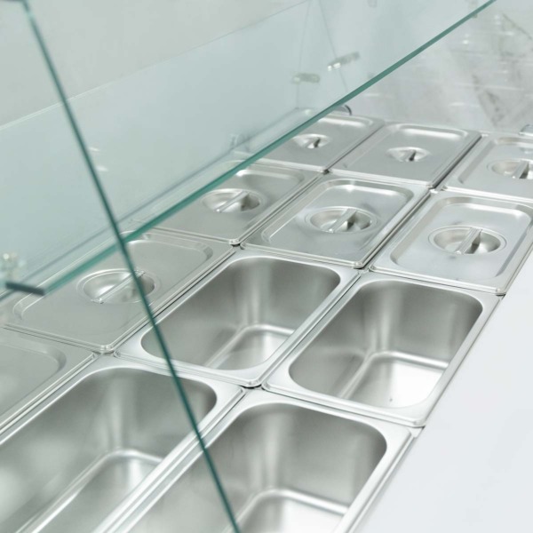 Saladette 3 Türig mit Glasaufsatz (B x T) 136x70 cm – Bild 5