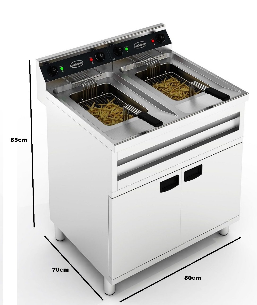 Elektro Fritteuse 2×12 Liter 2×6 kW