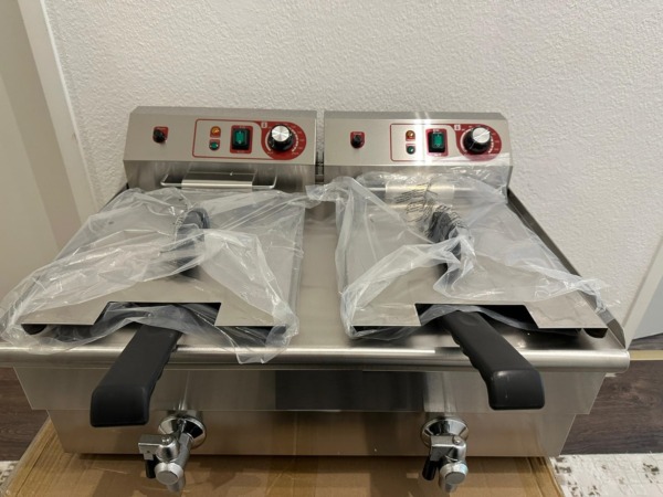 Elektro-Fritteuse - 2 x 16 Liter - 400 Volt - 10 kW mit Kaltzone – Bild 3