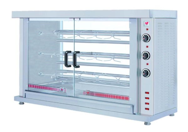 Hähnchengrill Elektro 3 Spieße für 12-15 Stück Hänchen Breite:1320 mm, Tiefe: 460 mm Höhe: 855 mm 7.8 kW – Bild 2