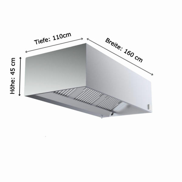 Kastenhaube 160 x 110 cm Ohne Motor