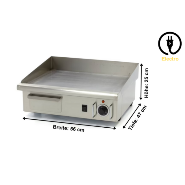 Elektro Grillplatte - Glatt - 55 cm - inkl. Tropfschale