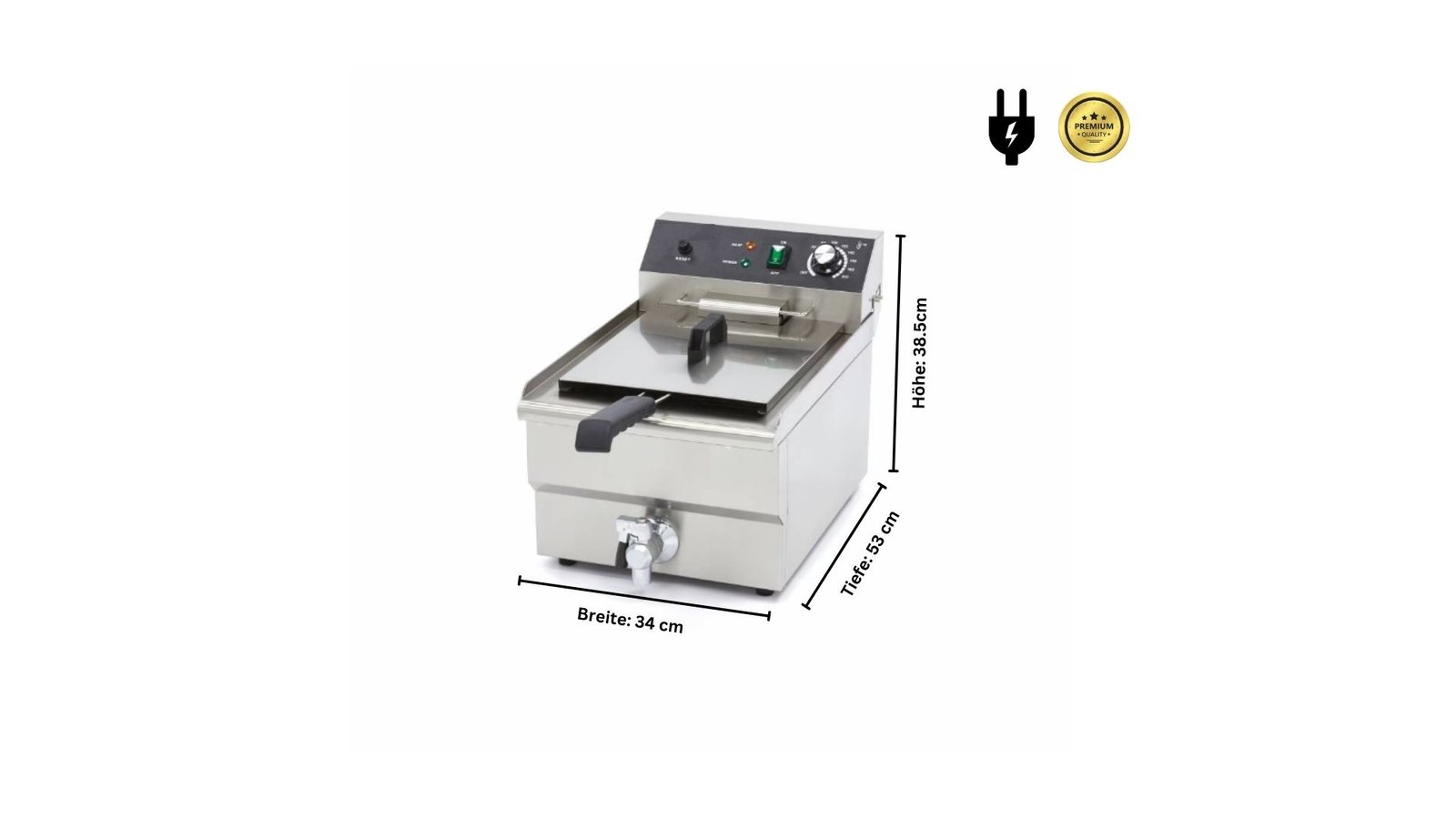 Elektro Fritteuse 16 Liter 1 Korb 230 V- 3 kW – Bild 6