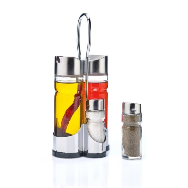 Menage Set für Salz-Pfeffer und Öl -Glas