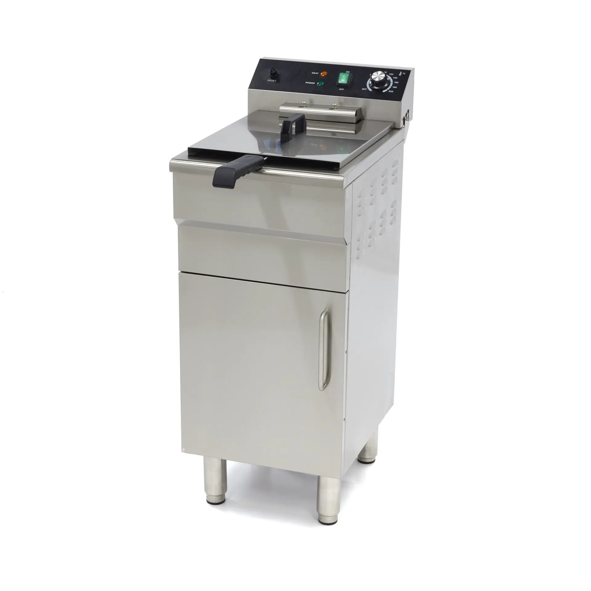 Elektro Stand Fritteuse 1×16 Liter 230 volt 3 kW mit Ablasshahn und Kaltzone – Bild 2