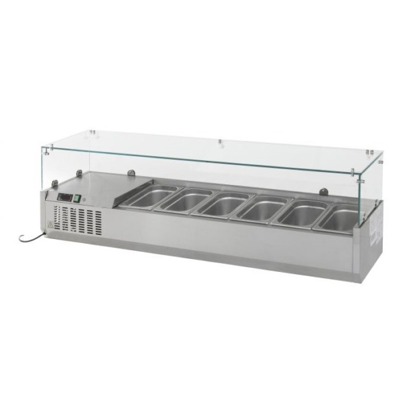 Kühlaufsatz 1600 x 335mm mit Glasabdeckung 7 x GN 1/4 – Bild 2