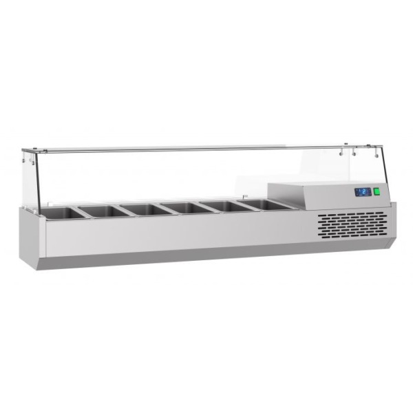 Kühlaufsatz Premium 1550 x 390mm mit Glasabdeckung 6 x GN 1/3  Save Energy – Bild 8