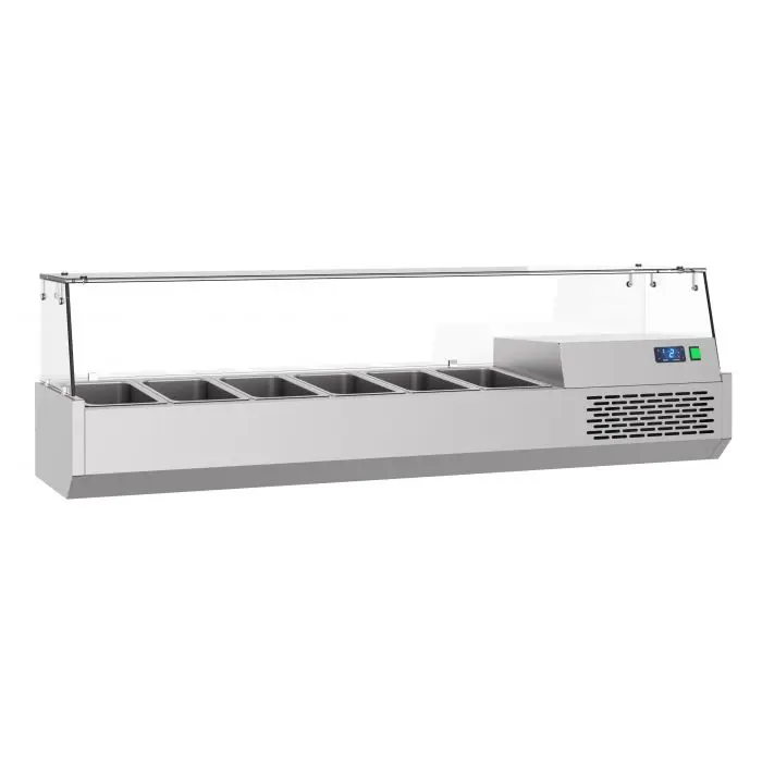 Kühlaufsatz Premium 1550 x 390mm mit Glasabdeckung 6 x GN 1/3  Save Energy – Bild 8