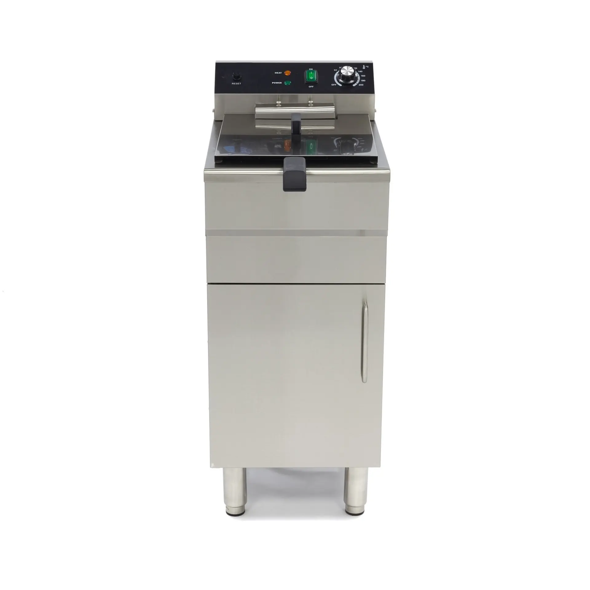 Elektro Stand Fritteuse 1×16 Liter 230 volt 3 kW mit Ablasshahn und Kaltzone – Bild 3