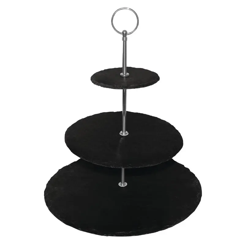 Schiefer Etagere 3 Etagen – Ideal für warme und kalte Speisen – Bild 3