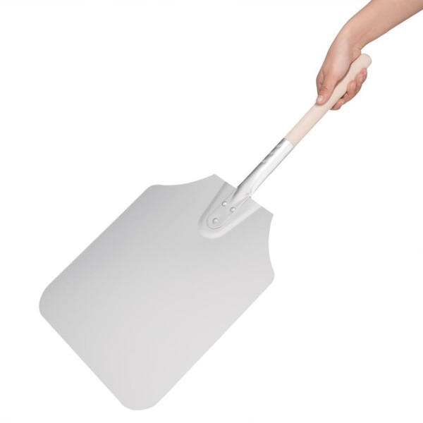 Pizzaschaufel aus Aluminium mit Holzgriff 30x35cm – Bild 3