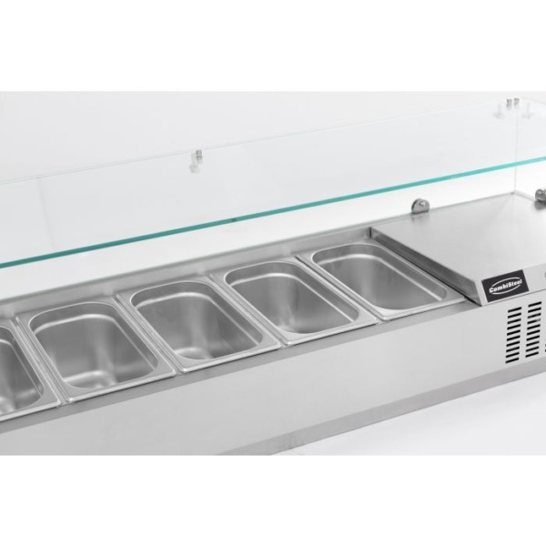 Kühlaufsatz 1600 x 335mm mit Glasabdeckung 7 x GN 1/4 – Bild 3