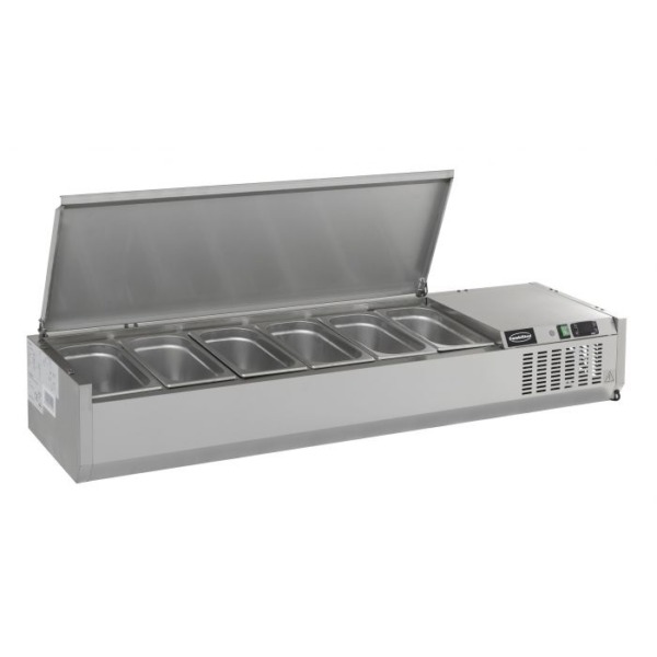 Kühlaufsatz 1500 x 335mm mit Edelstahldeckel 6 x GN 1/4 – Bild 3