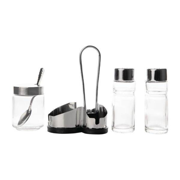 Menage Set für Salz-Pfeffer und Öl -Glas – Bild 4