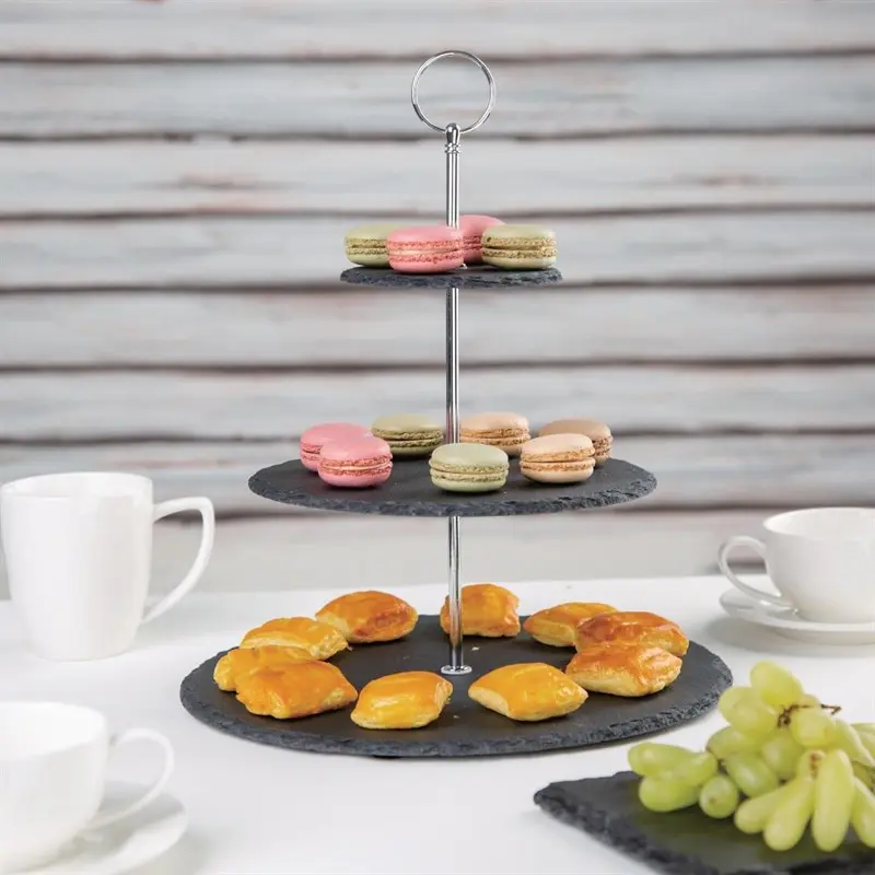 Schiefer Etagere 3 Etagen – Ideal für warme und kalte Speisen