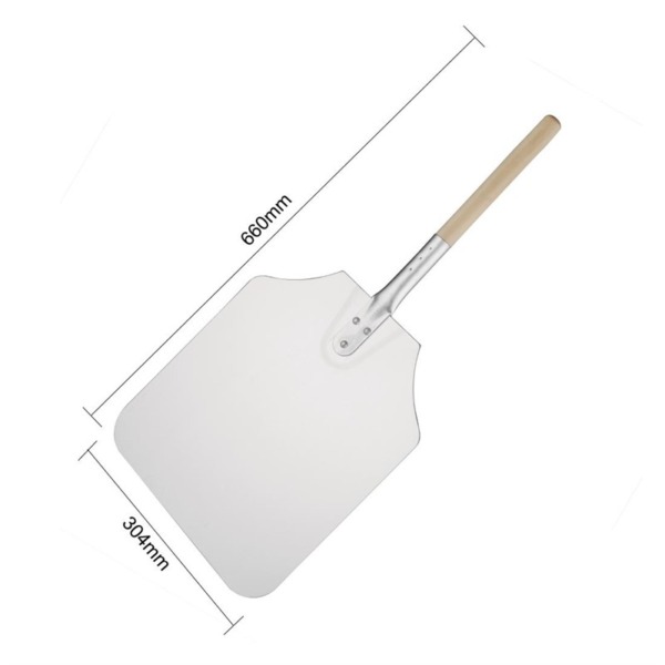 Pizzaschaufel aus Aluminium mit Holzgriff 30x35cm