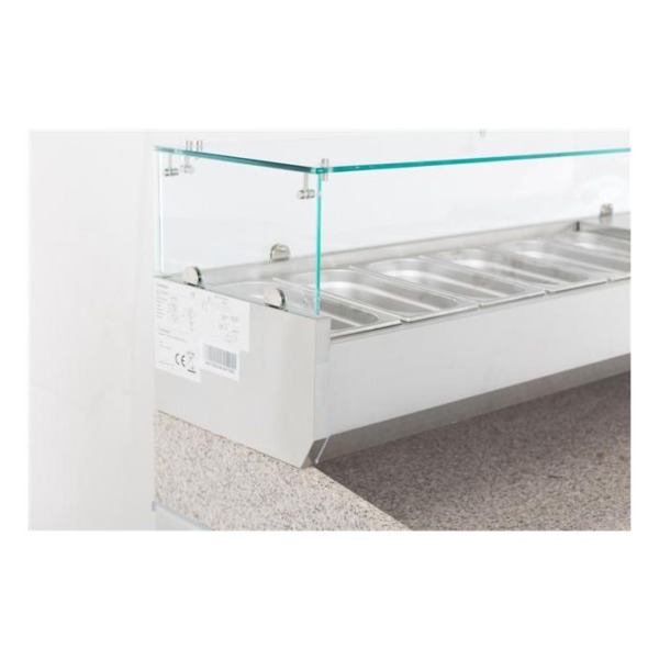 Kühlaufsatz Premium 1550 x 390mm mit Glasabdeckung 6 x GN 1/3  Save Energy – Bild 6