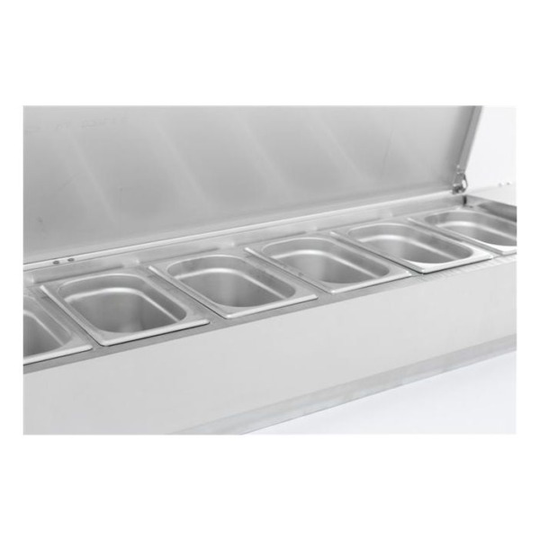 Kühlaufsatz 1500 x 335mm mit Edelstahldeckel 6 x GN 1/4 – Bild 5
