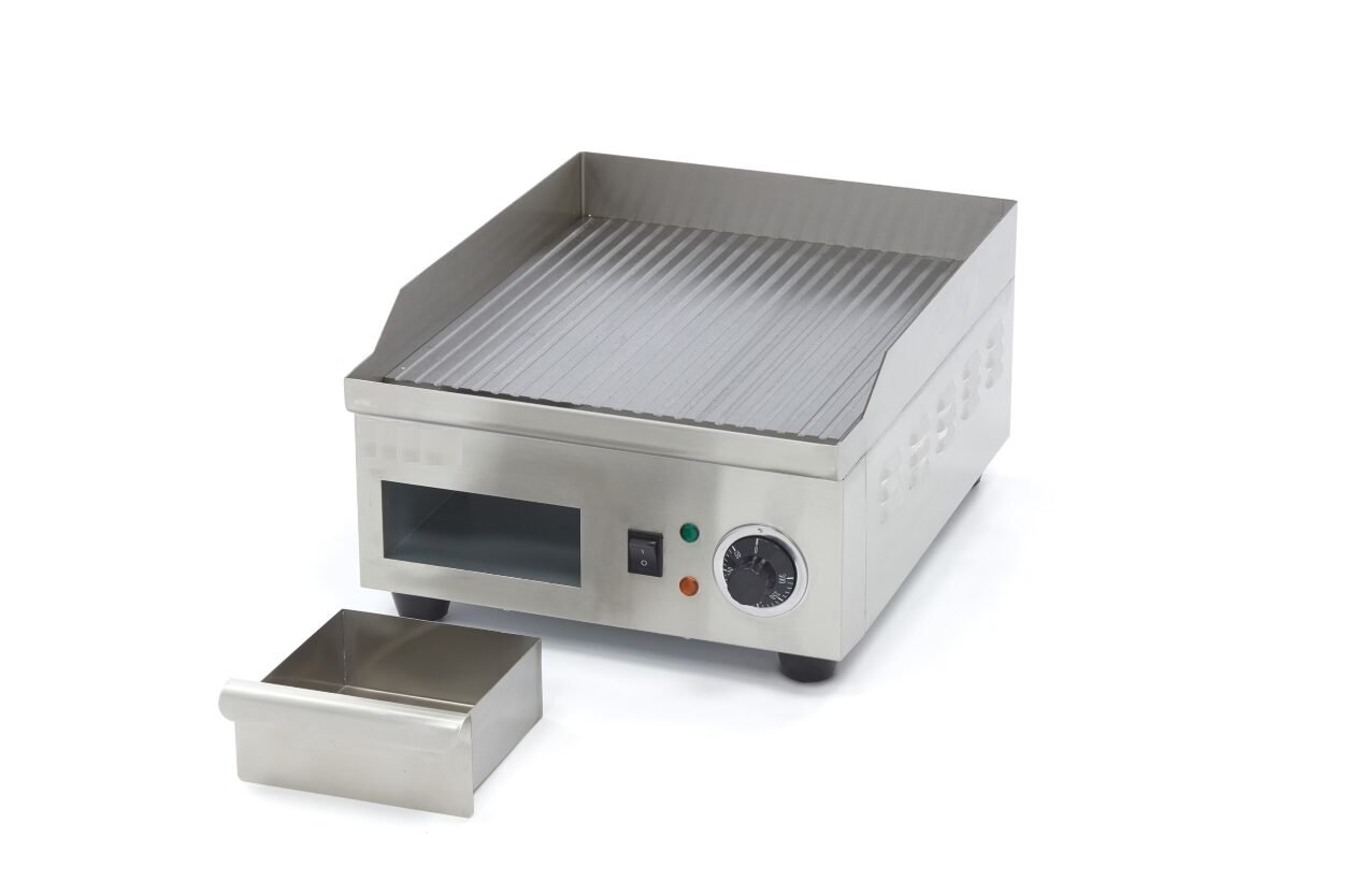 Elektro Grillplatte 36 cm Gerillt 230 Volt - 2 kW inkl. Tropfschale – Bild 6