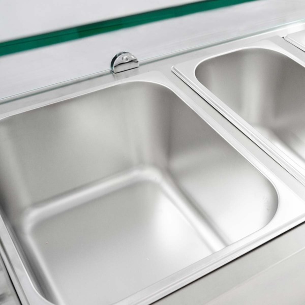 Kühlaufsatz Premium 1550 x 390mm mit Glasabdeckung 6 x GN 1/3  Save Energy – Bild 4