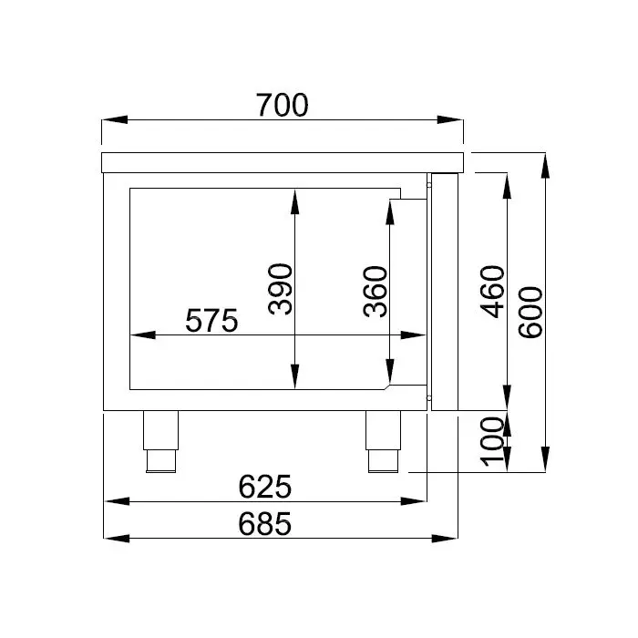 Unterbau Kühltisch – 213 x 70cm 4 Schubladen– 360 Liter – Bild 13