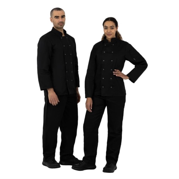 Whites Vegas Chef Kochjacke Lange Ärmel schwarz Unisex – Bild 8