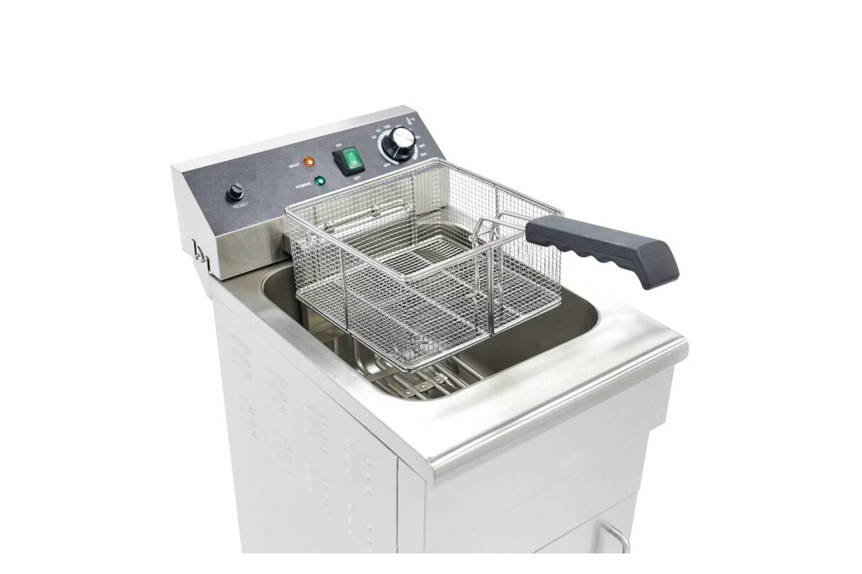 Elektro Stand Fritteuse 1×16 Liter 230 volt 3 kW mit Ablasshahn und Kaltzone – Bild 6