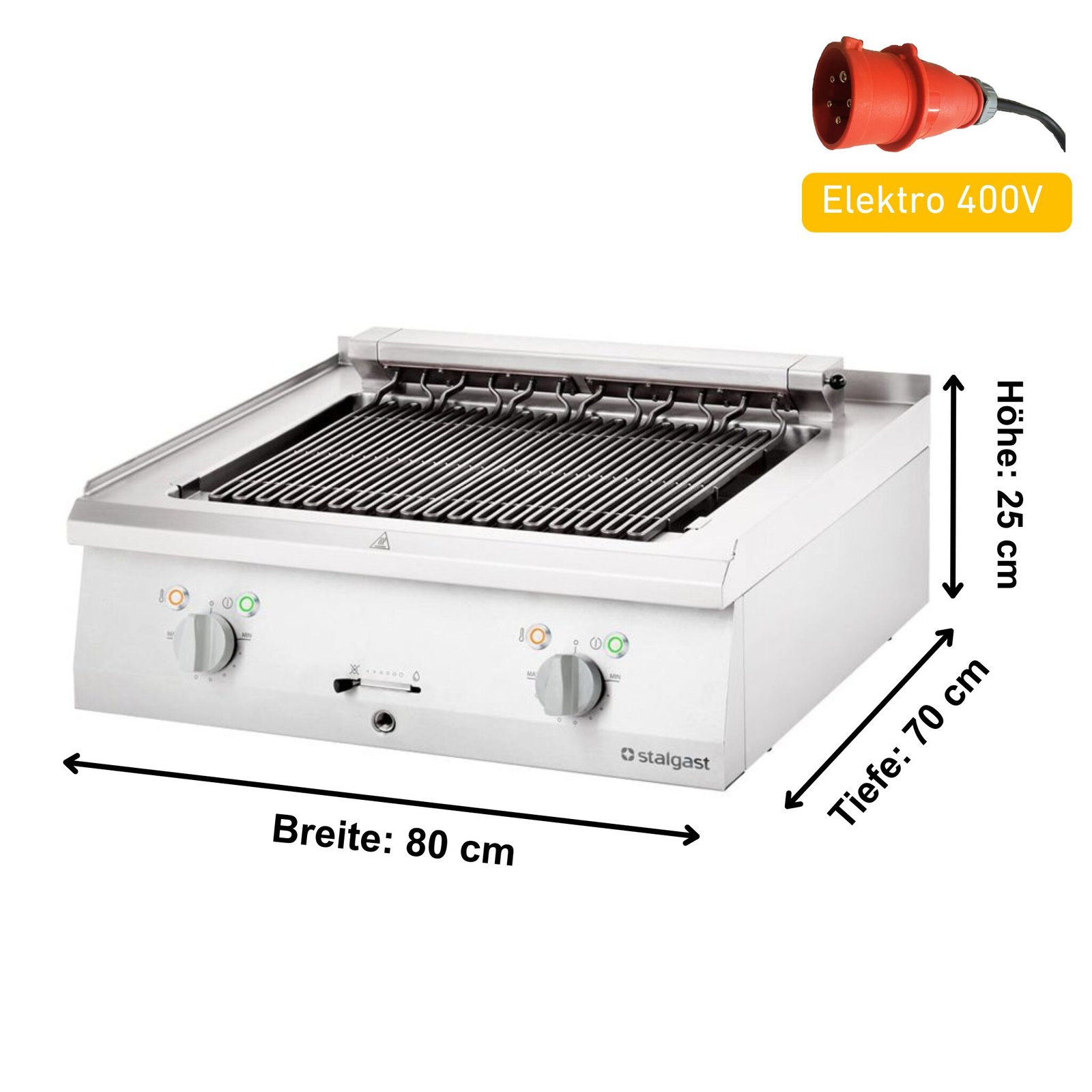 Stand Elektro-Wassergrill 400 Volt 8,16 kW mit Unterbau