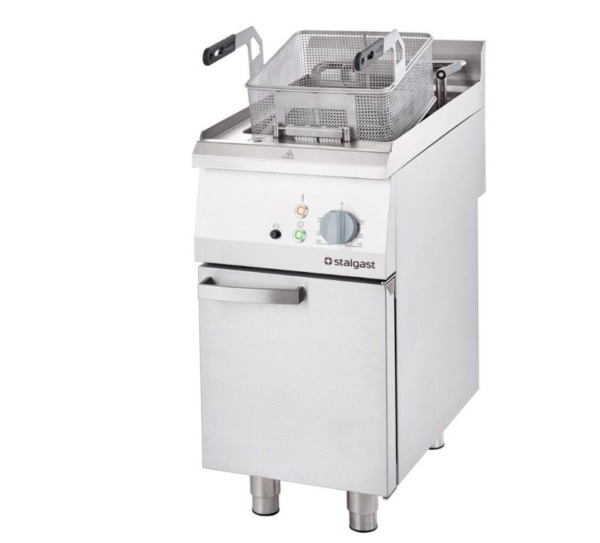 Elektro-Stand Fritteuse 15 Liter  – 400V, 15 kW – 40 x 70 cm mit Ablasshahn & Kaltzone – Bild 2