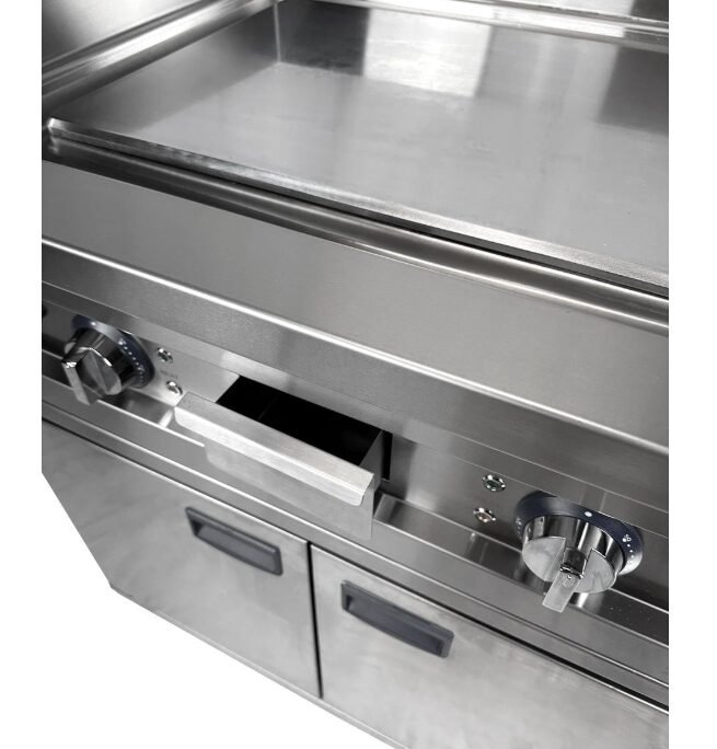 Premium Elektro Grillplatte Chrom 80 x 70 cm 400 Volt - 8.1 kW - Glatt – Bild 4