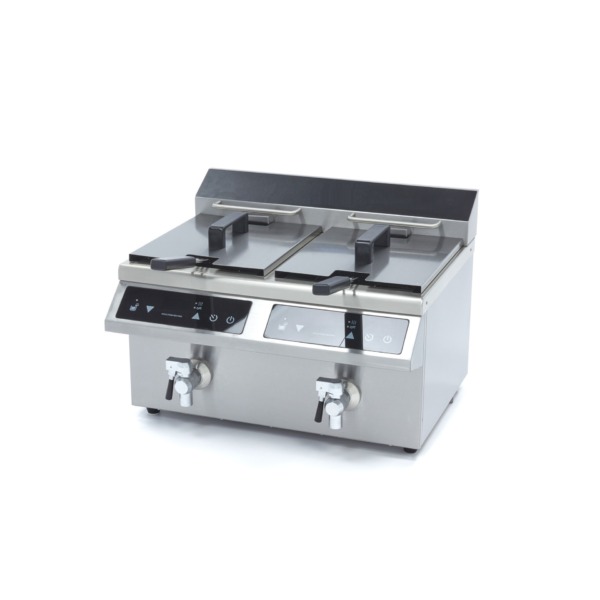 Induktion Fritteuse 2 x 8 Liter mit Ablasshahn – 2 x 3,5 kW, 230 V – Bild 4