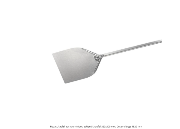 Aluminium-Pizzaschaufel mit eckiger Schaufelfläche (32 x 30 cm), Gesamtlänge 152 cm. – Bild 2
