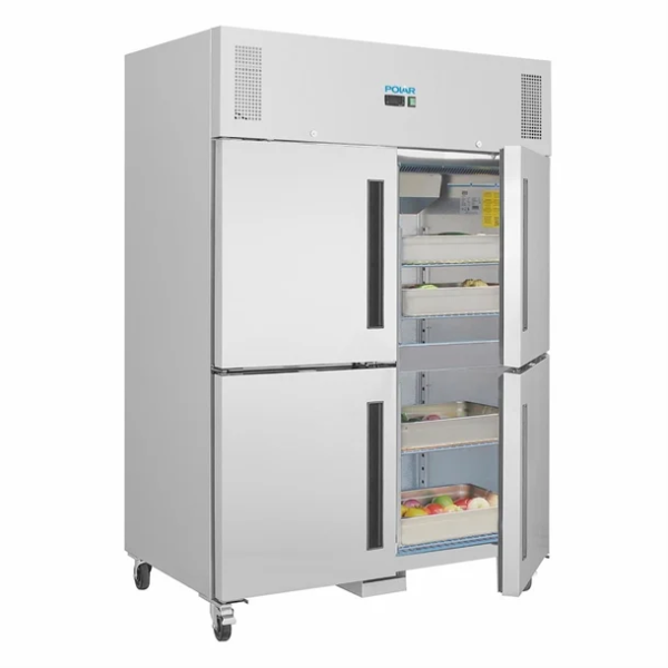 Edelstahl Kühlschrank  mit geteilten 4 Türen 1200 Liter – Bild 2