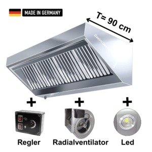 Wandhaube 90 cm tief (inkl. Motor und Regler)