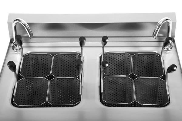 Profi-Nudelkocher 2 x 12 Liter , 8 Körbe, 2 x 7 kW, 400 Volt – freistehend oder mit Unterbau – Bild 7