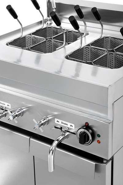 Profi-Nudelkocher 2 x 12 Liter , 8 Körbe, 2 x 7 kW, 400 Volt – freistehend oder mit Unterbau – Bild 10