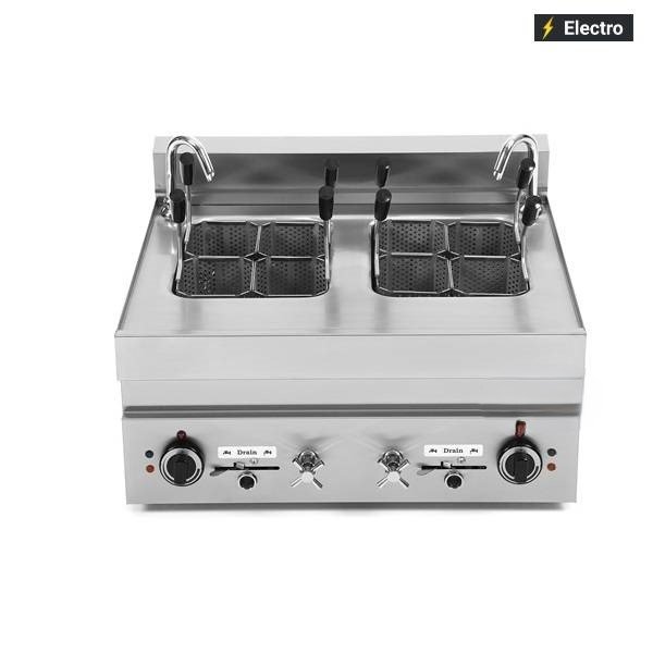 Profi-Nudelkocher 2 x 12 Liter , 8 Körbe, 2 x 7 kW, 400 Volt – freistehend oder mit Unterbau – Bild 3